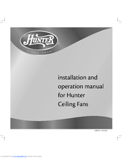 Hunter 41895-01 Installation And Operation Manual