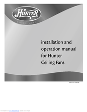 Hunter 42013-01 Installation And Operation Manual