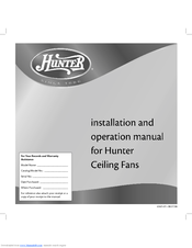 Hunter 28079 Installation And Operation Manual