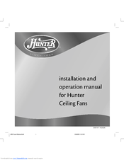 Hunter 42501-01 Installation And Operation Manual