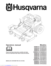 Husqvarna 968999186/ZTH6125KAA Operator's Manual