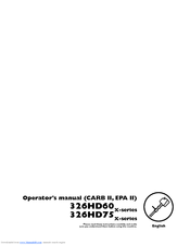 Husqvarna 326HD75 X-series Operator's Manual