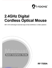 I-Rocks Digital Cordless Optical Mouse RF-7550A Quick Installation Manual
