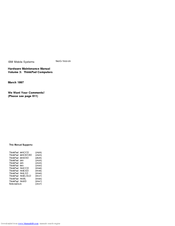 IBM ThinkPad 365CS Hardware Maintenance Manual
