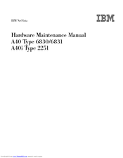 IBM NetVista A40i 2251 Hardware Maintenance Manual
