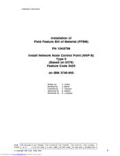 IBM PN 10K8798 Installation Instructions Manual