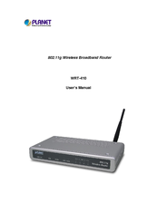 Planet Networking & Communication 802.11g Wireless Broadband Router WRT-410 User Manual