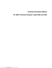 IBM PC 300PL Type 6584 Technical Information Manual
