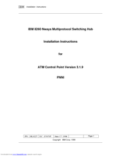 IBM ATM Control Point 3.1.9 Installation Instructions Manual