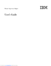 IBM Remote Supervisor Adapter User Manual