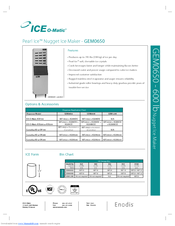 Ice-O-Matic Pearl Ice GEM 0650 Specifications