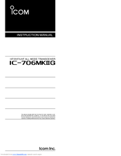 Icom I706MKTMG Instruction Manual