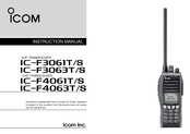 Icom IC-F4063T/S Instruction Manual