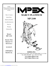 Impex MARCY PLATINUM MP 2100 Owner's Manual