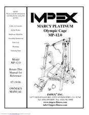 Impex MARCY PLATINUM MP-12.0 Owner's Manual