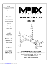 Impex Powerhouse Club PHC 710 Owner's Manual