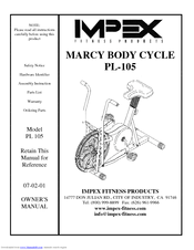Impex MARCY PL-105 Owner's Manual