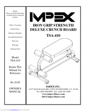 Impex IRON GRIP STRENGTH TSA-410 Owner's Manual