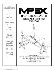 Impex IRON GRIP STRENGTH TSA-5761 Owner's Manual