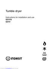 Indesit G31VU Instructions For Installation And Use Manual