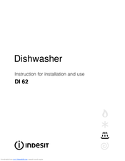 Indesit DI 62 Instructions For Installation And Use Manual