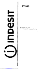 Indesit FV1 GB Instructions For Installation And Use Manual