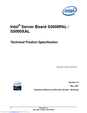 Intel S5000XAL Technical Product Specification