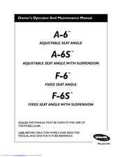 Invacare F-6S Owner's Operator And Maintenance Manual