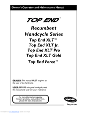 Invacare Top End XLT Pro Owner's Operator And Maintenance Manual