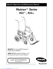 Invacare Nutron R32 Operating & Maintenance Manual