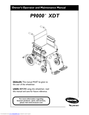 Invacare P9000 XDT Operating & Maintenance Manual