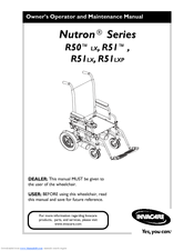 Invacare Nutron R51LXP Owner's Operator And Maintenance Manual
