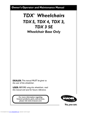 Invacare TDX 3 Owner's Manual