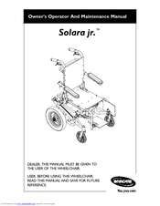 Invacare Solara Jr. Operator And  Maintenance Manual