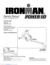 Ironman Fitness Magnetic Rower Power 10 Owner's Manual