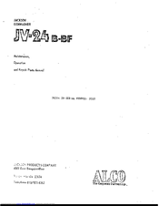 Jackson JV-24 AF Operating And Maintenance Manual