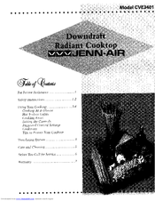 Jenn-Air RADIANT COOKTOP CVE3401 User Manual