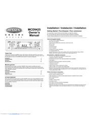 Jensen MCD9425 - Radio / CD Player Owner's Manual
