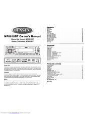 Jensen MP8610BT Owner's Manual