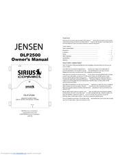 Jensen DLP2500 Owner's Manual