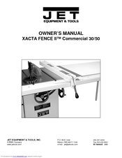 Jet XACTA Fence II Homeshop 30 Owner's Manual
