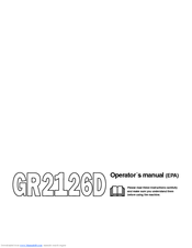 Jonsered GR 2126D Operator's Manual
