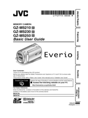 JVC Everio GZ-MS250U Basic User's Manual