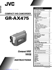 JVC GR-AX475 Instructions Manual