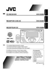 JVC KW-XG500 - Radio / CD Player Instructions Manual