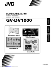 JVC VIDEO NAVIGATOR GV-DV1000 Before Using