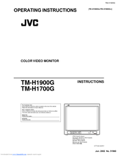 JVC TM-H1900GU - Color Monitor Operating Instructions Manual