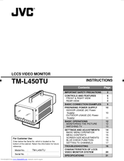 JVC TM-L450TU - Lccs Color Monitor Instructions Manual