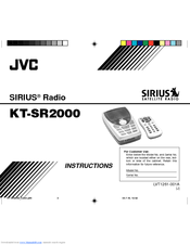 JVC KT-SR2000 - Sirius Satellite Radio Tuner Instructions Manual