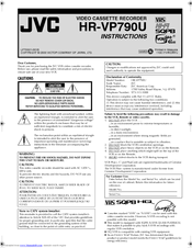 JVC HR-VP790U Instructions Manual